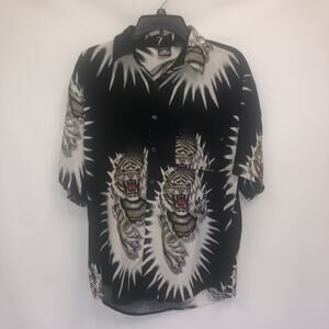 Arpino Button Up Adult Medium Multicolor Mens 100% Rayon Shirt